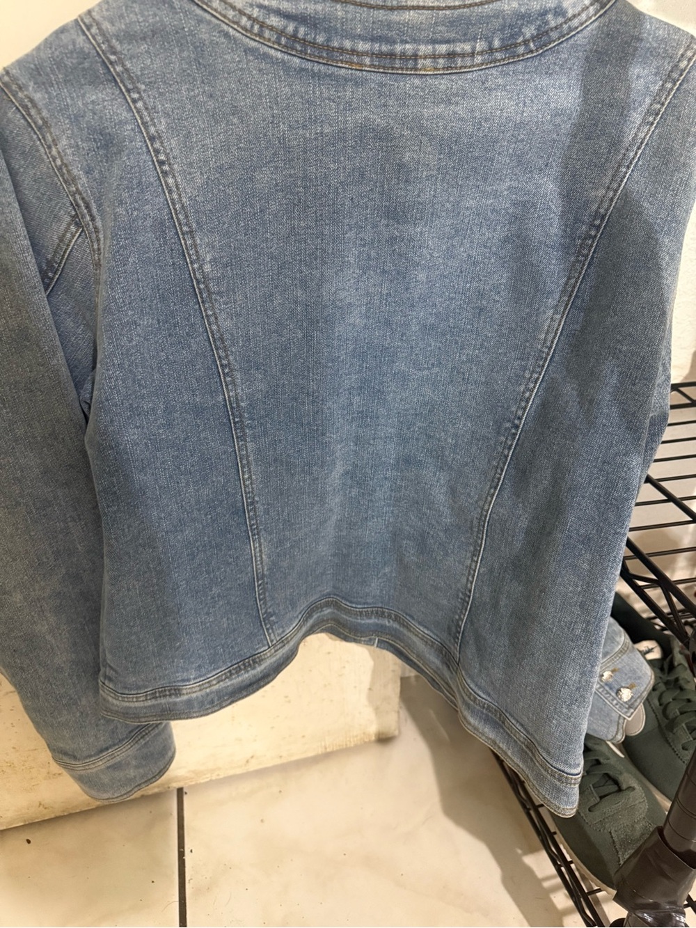 Light Wash Denim Jacket with Button Front - Picture 2 of 2